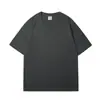 Camiseta de Algodón de Xinjiang 230g Algodón Pesado Manga Corta para Hombre y Mujer Parejas Media Manga Verano Blanca Cuello Redondo Camiseta Básica Holgada