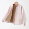 Chaqueta para Niños Otoño Invierno Nueva Calidez de Terciopelo Plus Chaqueta Ropa de Abrigo Top para Niñas Chaqueta de Béisbol a Cuadros Ropa de Algodón Uniforme Escolar Dios