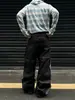 Jeans Retro Americanos de Doble Cintura con Bordado de Notas Musicales para Hombre, Corte Limpio, Versátiles, Pierna Recta Holgada, Pantalones de Largo Hasta el Suelo