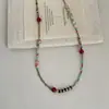 Versátil para o Dia a Dia Pedra Natural Pedra Olho de Tigre Colar de Contas Feminino Luxo Leve Retro Elegante Elegante Moda Colar Corrente da Clavícula
