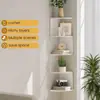 Prateleira de Armazenamento de Canto para Quarto, Canto de Parede Divisória, Canto de Cabeceira Montado na Parede, Canto de Armazenamento Multicamadas