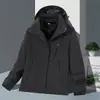 Jaqueta 3 em 1 para Exterior Clássica à Prova de Vento com Capuz Resistente a Manchas Impermeável Resistente ao Desgaste Peça Essencial para Caminhada Montanhismo Ciclismo
