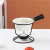 Olla Cerámica para Derretir Chocolate Fondue de Queso Calentamiento con Vela DIY Olla Caliente Utensilios de Cocina Resistente a Altas Temperaturas Uso Doméstico