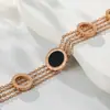 Pulseira de disco com algarismos romanos retrô, aço titânio de luxo leve, pulseira tricolor, revestimento a vácuo, retenção de cor, primeira geração de cabelo