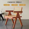 Sillas de Mimbre de Madera Maciza para el Hogar Nórdico, Populares Sillas de Comedor de Mimbre Auténtico, Sillas Chandigarh Estilo Wabi-Sabi, Sillas de Mimbre Comerciales