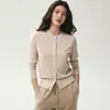 Cárdigan 100% lana merino fina de imitación, de un solo botón, cárdigan de punto sencillo, cárdigan para mujer, cuello redondo, suéter de abrigo