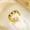 Comercio exterior Europeo y Americano transfronterizo anillo de corazón de línea irregular de acero inoxidable, joyería de anillo abierto de nicho de alta gama
