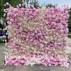 Comercio Electrónico Transfronterizo Pared de Fondo de Pared de Flores Artificiales 3D Rosadas con Respaldo de Tela Rosa Hortensia Boda Decoración de Festival Pared de Flores Boda