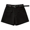 Conjunto de shorts de outono feminino para baixinhas, calça pantalona de cintura alta, 2026 novo legging casual justo estilo bootcut