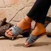Pantuflas de Exterior para Mujer con Suela Plana para Verano, Talla Grande, Nueva Moda Europea y Americana, Sandalias de Playa Casuales al por Mayor