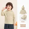 Camiseta de Pelúcia com Capuz Kaka Panda Manga Longa Camada Base para Meninos Roupas de Inverno para Meninas Roupa Íntima para Bebê