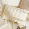 Funda de Cojín Decorativo para Sofá Cama Estilo Retro de Gama Alta Tono Crema Cojín Lumbar Marrón Funda de Cojín para Ventana de Rincón
