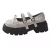 Zapatos de Cuero Gruesos de Suela Gruesa Estilo Retro Japonés Populares 2025 Primavera/Verano Nuevos de Nicho Tacón Grueso que Aumenta la Altura Zapatos Mary Jane