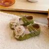 Zapatos Planos Florales para Niñas con Banda Elástica, Boca Baja, Antideslizantes, Zapatos de Princesa, Nuevo Estilo Primavera y Otoño 2026, Zapatos Retro de Punta Redonda para Niñas