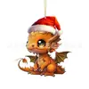 Navidad acrílico lindo bebé dinosaurio colgante de árbol de Navidad Año Nuevo 2024 artículos para el hogar regalos