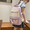 Nova Mochila Ins Estilo Japonês de Alto Valor Fresca Fofa com Múltiplos Bolsos para Dor Estudante Casual Simples de Grande Capacidade