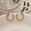 Novos Brincos de Ferradura Rosa Dourado da Moda Versáteis Estilo Celebridade da Internet Luxo Leve Elegante de Alta Qualidade Brincos em Forma de C Versáteis