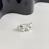 Anillo Metálico de Lazo para Mujer Lujo Ligero Gama Alta Dulce Fresco Abierto Ajustable Anillo de Dedo Anillo de Dedo de Comida Nueva Joyería de Moda