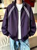 Chaqueta de rayas con cuello alto para hombre, nueva marca de moda primavera y otoño, cortavientos holgado para exteriores, abrigo casual versátil para pareja