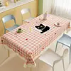 Toalha de Mesa Xadrez Desenho Animado Impermeável e à Prova de Óleo 2026 Luxo Leve Atmosfera de Alto Padrão Protetor de Mesa de Centro Protetor Retangular para Mesa
