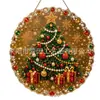 Decoración Colgante de Corona de Santa de Nuevo Producto Transfronterizo Colgante Artesanal de Acrílico con Piedras Navideñas