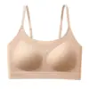 Base Líquida Invisível Sem Costura Roupa Íntima para Meninas Adolescentes, À Prova de Choque, Respirável, Bojo Fixo, Sutiã Estilo Regata para Estudantes