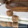 Urso de Cabeça de Madeira de Pêssego Acessório Decorativo para Pulseiras Artesanais DIY, Joias da Moda e Acessórios T8476