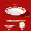 Melamina Restaurante Chinês Estilo Hong Kong Louça Pratos Retrô Plástico Imitação de Porcelana Pratos com Impressão de Logotipo
