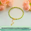 Pulsera de Plata Pura 999 Esmalte Cepillado Bambú Pequeño Frijol Arcoíris Lujo Accesible Pulsera de Gama Alta Regalo para Mujeres