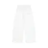 Pantalones casuales de pierna ancha estilo retro americano con estampado floral para mujer, pantalones largos rectos casuales versátiles de cintura alta holgada para otoño