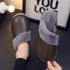 Pantuflas de algodón para el hogar de piel de oveja para otoño e invierno, hombres y mujeres, dormitorio, nueva superficie de cuero genuino, pantuflas cálidas de invierno, suela suave antideslizante