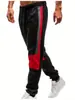 Calça Esportiva Casual Masculina com Bloqueio de Cores Personalidade Popular Cintura Média Espessada Tamanho Grande Calça Harem para Comércio Exterior Transfronteiriço