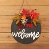 Hongyu Halloween Nuevo Cráneo Calabaza Colgante de Pared Simulación Hoja de Arce Colgante de Madera Negro Accesorios para el Día de Halloween