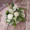 Rihe Rose Handbook Decoração de parede Parede pendurada Flor artificial Home Decoração Design Casamento segurando buquê de flores CF01180A