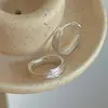 Pendientes de Plata de Ley S925 Estilo Coreano Diseño de Nicho Retro Mate Joyería para Orejas Simple de Moda Coreana Venta al por Mayor