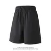 2026 Verano Fresco Seda de Hielo Secado Rápido Transpirable Patchwork Desestructurado Corte Diagonal Casual Talla Extra Shorts para Hombre DK6620