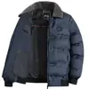 Chaqueta acolchada de algodón casual de negocios para invierno 2023 solapa chaqueta pequeña acolchada de algodón para padre de mediana edad abrigo de invierno chaqueta con cuello de piel engrosada para hombre