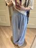 Calça Casual Amarela Estilo Preguiçoso com Textura Plissada e Bolinhas, Perna Larga, Verão Feminino, Explosões, Calça Xadrez Dopamina