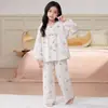 Pijama para niños, algodón nube, manga larga, para niñas, estilo fino de primavera y otoño, colección de otoño 2026, ropa de casa elegante para niñas mayores