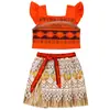 Amazon Comercio Exterior Verano Tótem Marino Aventura Moana Cos Ropa Moana Dibujos Animados Falda Dividida Conjunto de Dos Piezas