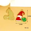 Acessórios de floco de neve de Natal em liga com gotejamento de óleo transfronteiriço, pingentes de chaveiro DIY, pulseiras, colares, brincos e pingentes