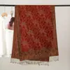 Xale Jacquard de Castanha com Lenço de Cabeça, Traje Étnico para Viagem de Xinjiang Xizang Sudoeste da China, Manto Espesso