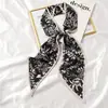 Bufanda Larga Pequeña de Seda Cinturón para el Cabello Corbata de Bolsillo de Alta Gama Cinturón de Cinta Lazo para el Cabello de Mujer Primavera y Otoño Combinación Perfecta