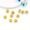 Cristal pavimentar contas espaçador grande buraco strass contas redondas acessórios de jóias diy pulseira artesanal jóias