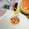 Llavero Divertido de Comida con Relieve por Ambos Lados, Colgante de Caricatura Original de Papas Fritas y Hamburguesa, Accesorio de Bolso de Alta Gama Estilo Japonés