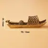 Latón Sala de Estar Estilo Chino Adornos de Barco Ligero Barco Plano de una Hoja Barco Aromático en Forma de Barco Adornos Sólidos Barco de Pesca Creativo Mascota de Té Antigua