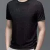 Nuevo modelo de comercio exterior de verano, camiseta retro de manga corta ajustada para hombre, cuello redondo, color gris, de alta gama