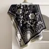 Bufanda cálida para el cuello, chal, bufanda decorativa de estilo geométrico con vid y peonía vintage para otoño e invierno, chal grande de jacquard de cachemira sintética