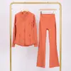 [En Stock] Conjunto de Chaqueta con Cuello Alto Ld y Pantalones de Campana, Chaqueta con Capucha Deportiva, Chaqueta Deportiva de Yoga con Ligero Acampanado