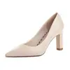 Zapatos de Tacón Alto Otoño 2025 Estilo Nuevo Punta Fina Tacón Grueso Zapatos de Salón para Mujer Piel Suave Cómodos Tacón Medio Zapatos Profesionales Formales de Trabajo para Mujer